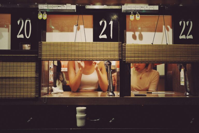 Intimate ramen restaurant booths in Shibuya Tokyo Japan